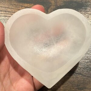 SELENITE 4-inch HEART CHARGING bowl, crystal charging bowl, heart shaped selenite bowl, selenite, selenite crystals charging bowl, Dish Bowl