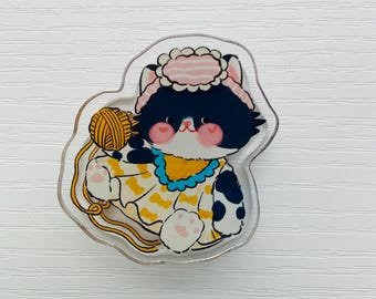 Kawaii Cat Acrylic Clip, Planner Accessory (4.5cm)
