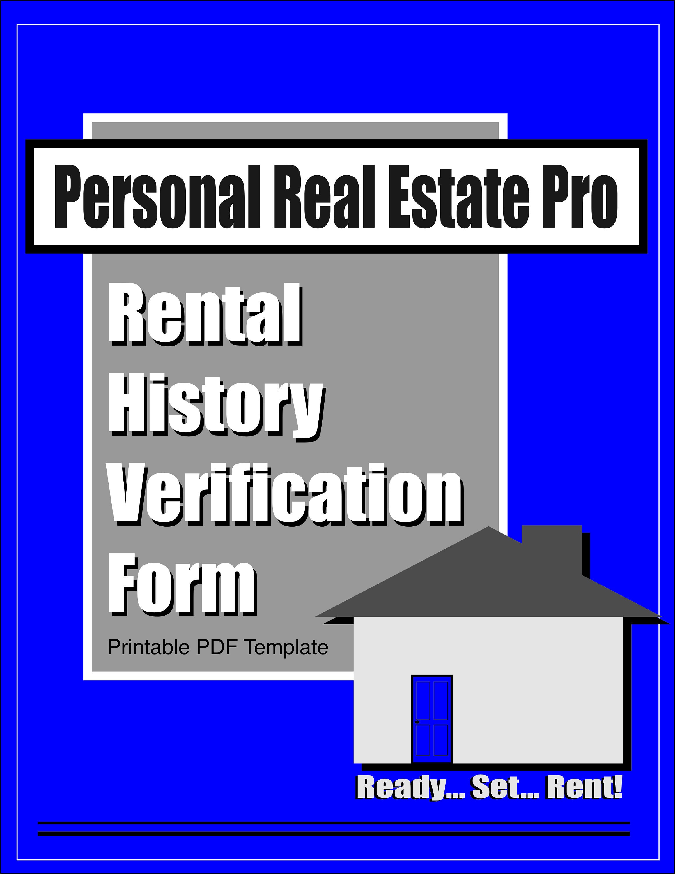Rental History Verification Form, Landlord, Tenant Screening, Rental Property, Property
