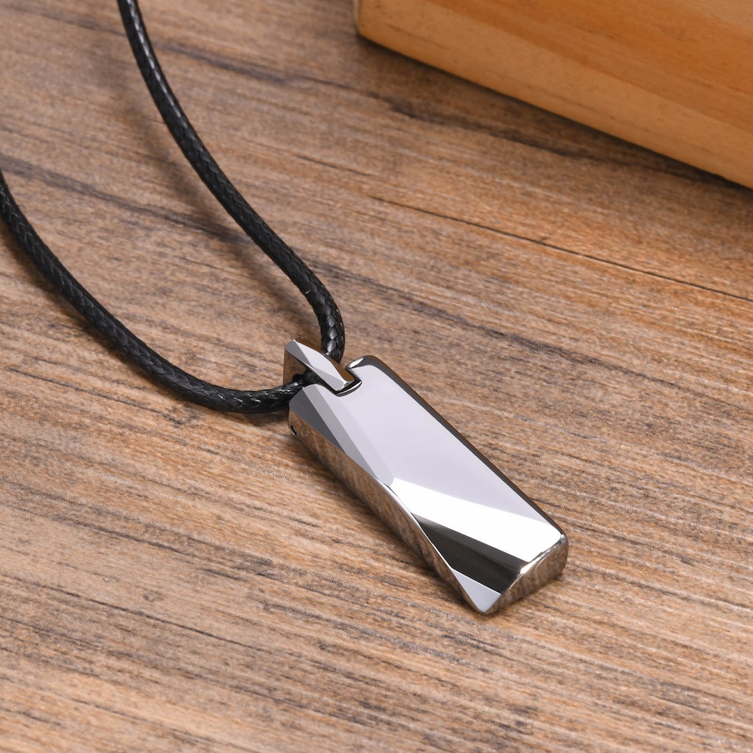 Premium Men's Tungsten Necklace Tungsten Bar Necklace Etsy