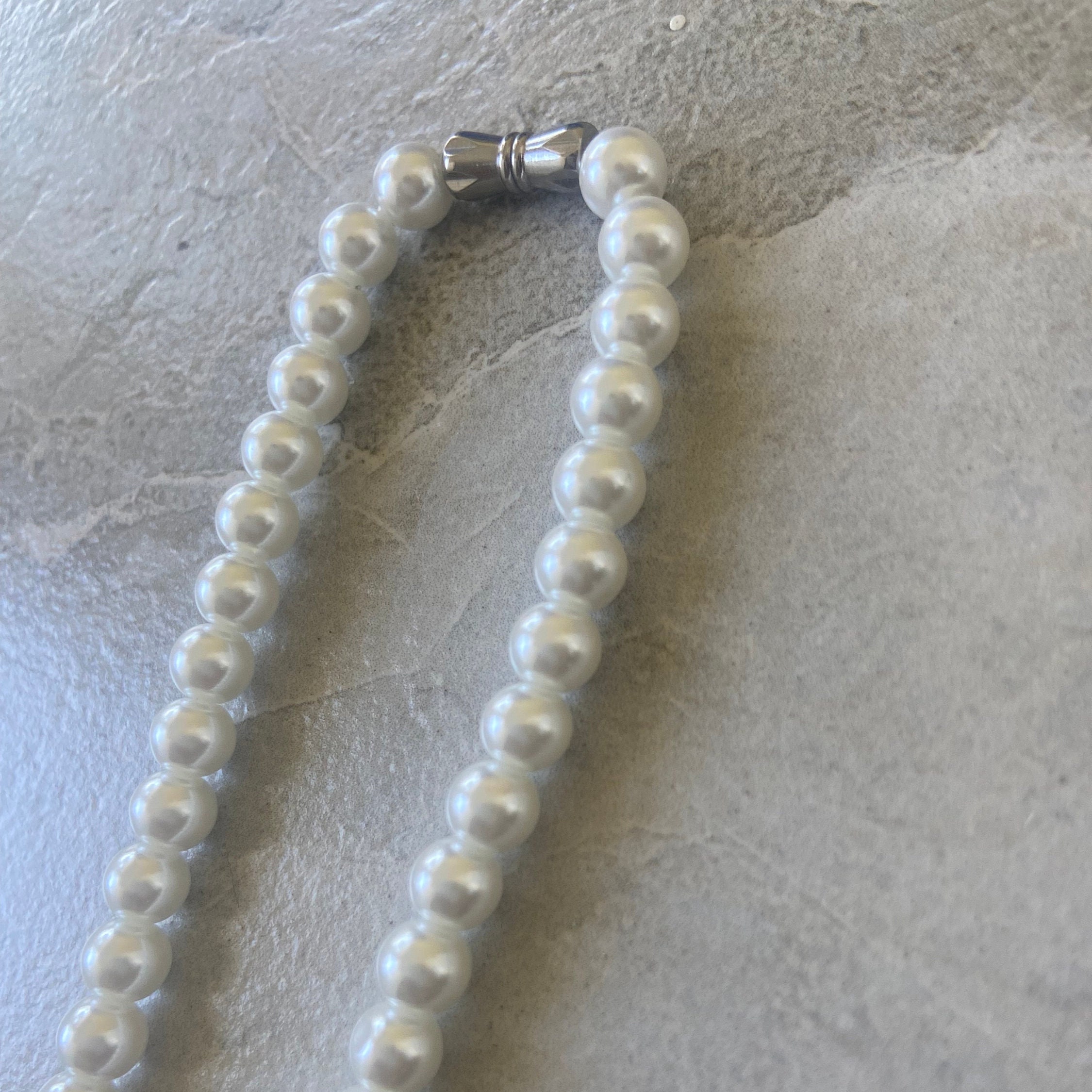 Pearl Necklace for Men Mens Pearl Necklace Chain 6mm Pearl Etsy