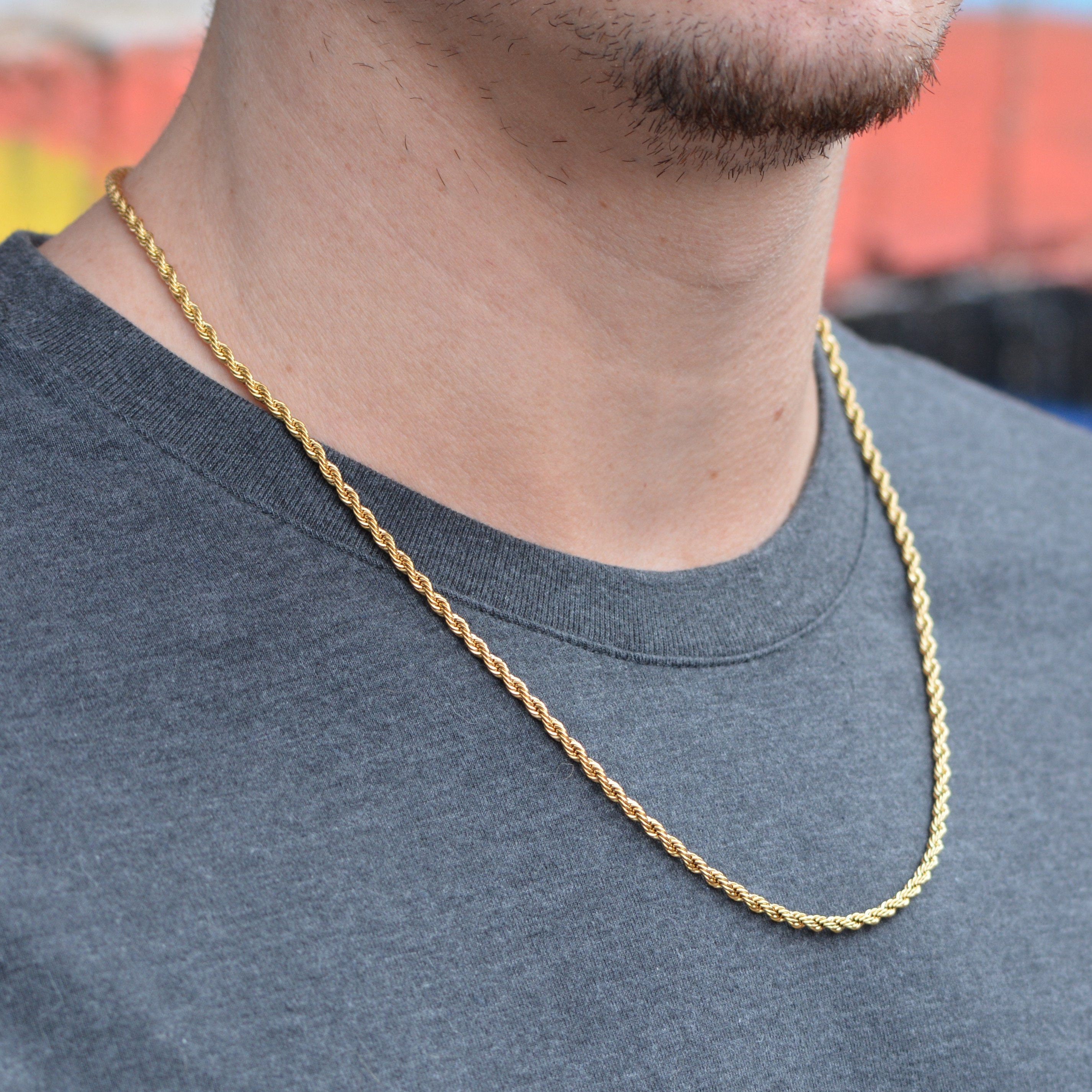 Gold Rope Chain Necklace For Men 2mm Rope Chain Silver Rope, 57% OFF