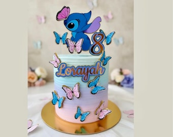 Personalized Stitch Cake Topper: Personalized Butterfly Birthday Party Decor