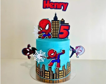 Personalized Spider-Man Birthday Cake Topper | Superhero Party