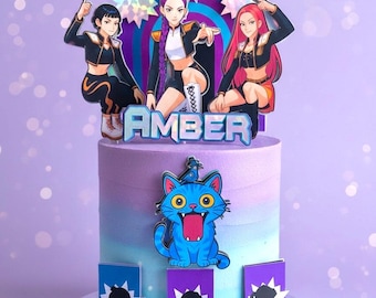 Personalised Cake Topper Set kpop Hunters inspired