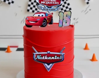 Lightning McQueen Cars Cake Topper: Personalized Cars Birthday Party Decoration