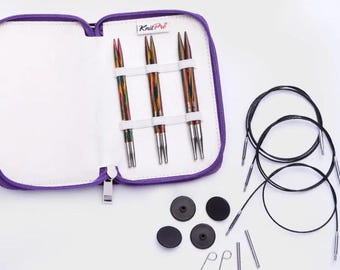 Juego de agujas circulares intercambiables KnitPro Symfonie: puntas de madera de abedul