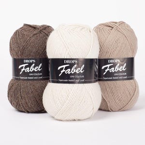 Hilo para calcetines DROPS Fabel – Mezcla de lana superlavada, lavable a máquina (50 g/205 m)