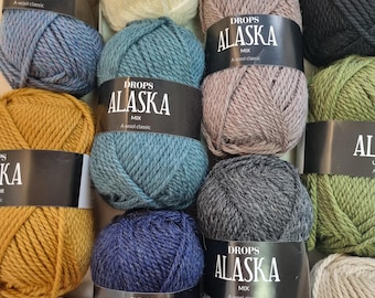 DROPS Alaska – 100% Wool Yarn – Bulky Weight – 50g Skein