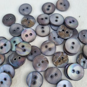 10 mm (0.4 inc) Mother of Pearl Round Buttons, Natural Buttons, Shell buttons, Pearl Buttons for Cardigan, shell buttons, knitwear 6PCS