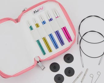 KnitPro Interchangeable Needle Starter Set – Special IC (10 cm) | Metal | Circular Needles with Case