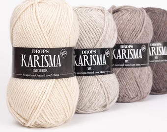 DROPS Karisma Yarn | 100% Wool DK Yarn | Superwash Wool for Knitting & Crochet | Durable Everyday Yarn