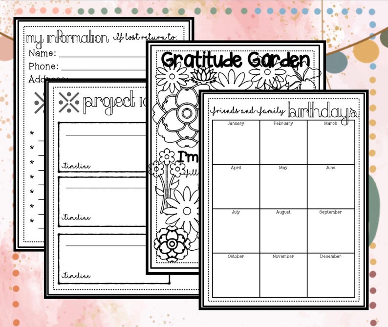 Modern Boho Printable and Customizable Personal Planning Template Homeschool Planner image 2