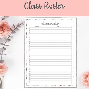 Printable Class Roster | Student Roster | Teacher Resource