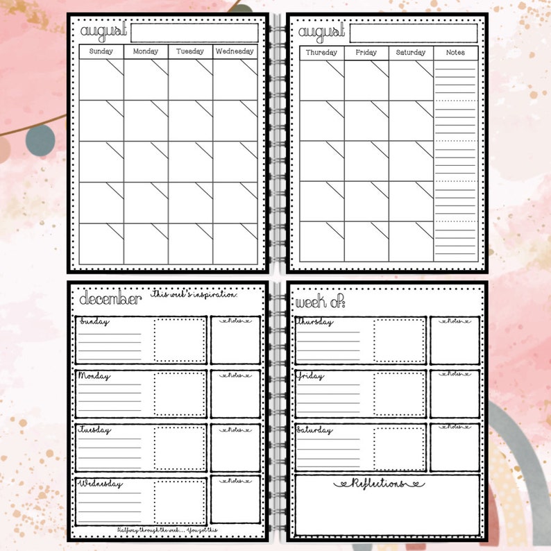 Modern Boho Printable and Customizable Personal Planning Template Homeschool Planner image 5