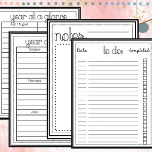 Modern Boho Printable and Customizable Personal Planning Template Homeschool Planner image 4