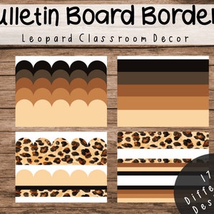 Leopard Print Bulletin Board Borders Printable | Cute Animal Print Classroom Decor | Teacher Student and Homeschool Resources | Fun and Wild