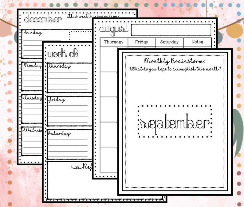 Modern Boho Printable and Customizable Personal Planning Template Homeschool Planner image 3