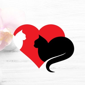 Cats in Love high quality digital download file for printing, vinyl cutting, engraving, laser cutting, carving.
