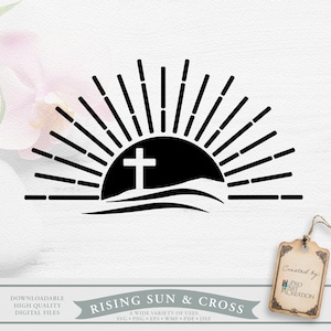 Raising Sun & Cross | high quality digital files for any kind of printing | stationery | vinyl cutting | heat transfer | engraving.