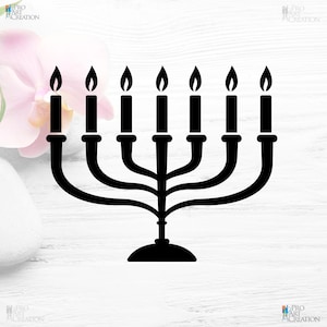 Hochwertige digitale Download-Datei von Menorah für jede Art von Druck, Wärmeübertragung, Vinylschnitt, Gravur, Laserschnitt, Schnitzerei.