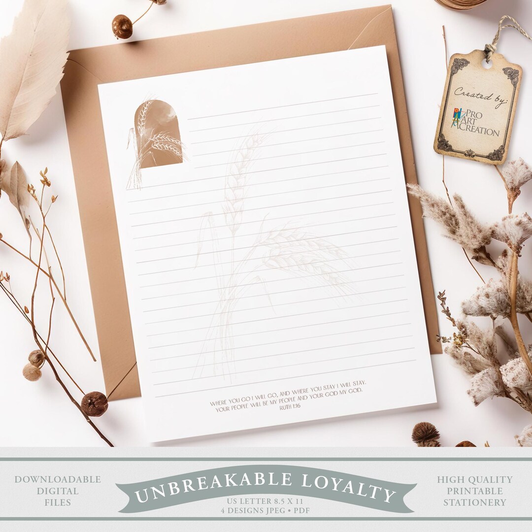 Ubreakable Paper Unbreakable Loyalty | Printable Writing Pape | Printable Stationery Set ...
