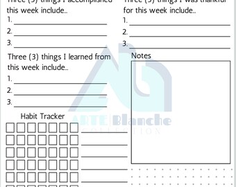 Blank Monthly/Weekly Planner Pages (18-month Planner)