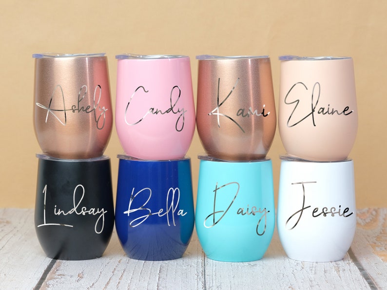 Insulated Wine Tumbler, Personalized Wine Tumbler, Custom Wine Tumbler, Personalized Tumbler, Bachelorette Party Favors, Bridesmaid Gift image 4