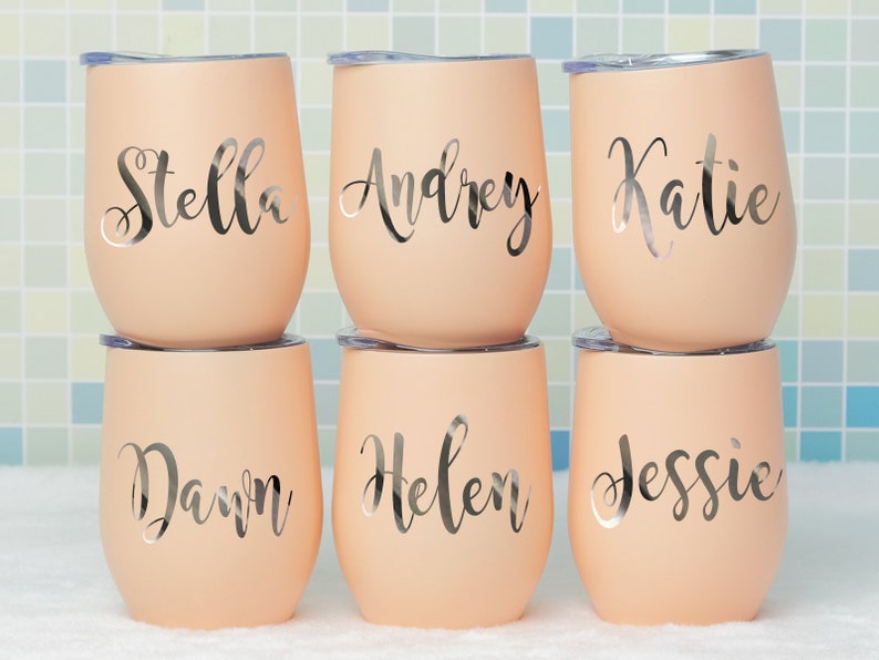 Insulated Wine Tumbler, Personalized Wine Tumbler, Custom Wine Tumbler, Personalized Tumbler, Bachelorette Party Favors, Bridesmaid Gift image 6