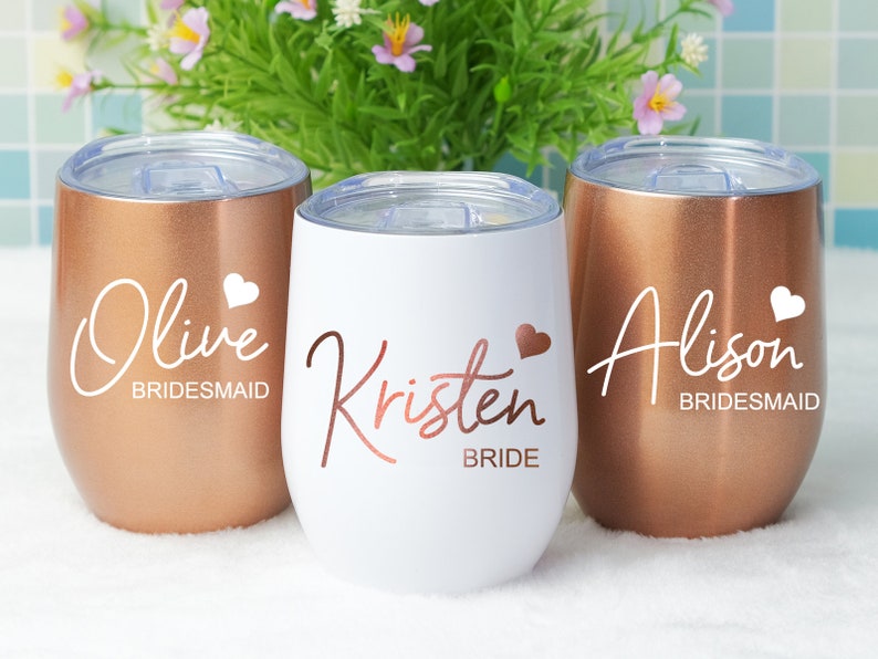 Insulated Wine Tumbler, Personalized Wine Tumbler, Custom Wine Tumbler, Personalized Tumbler, Bachelorette Party Favors, Bridesmaid Gift image 3