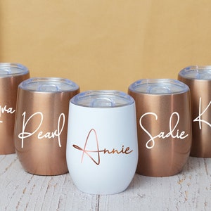 Insulated Wine Tumbler, Personalized Wine Tumbler, Custom Wine Tumbler, Personalized Tumbler, Bachelorette Party Favors, Bridesmaid Gift image 2