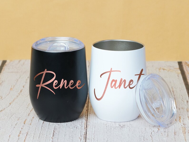 Insulated Wine Tumbler, Personalized Wine Tumbler, Custom Wine Tumbler, Personalized Tumbler, Bachelorette Party Favors, Bridesmaid Gift image 1