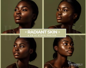 Radiant Skin AI Stock Photos, Skincare Aesthetics (Digital Download)