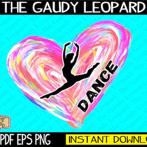 Gymnastics, INSTANT DOWNLOAD, png, pdf, heart, dance, dancer, leaping, watercolor, painting, theater, ballerina