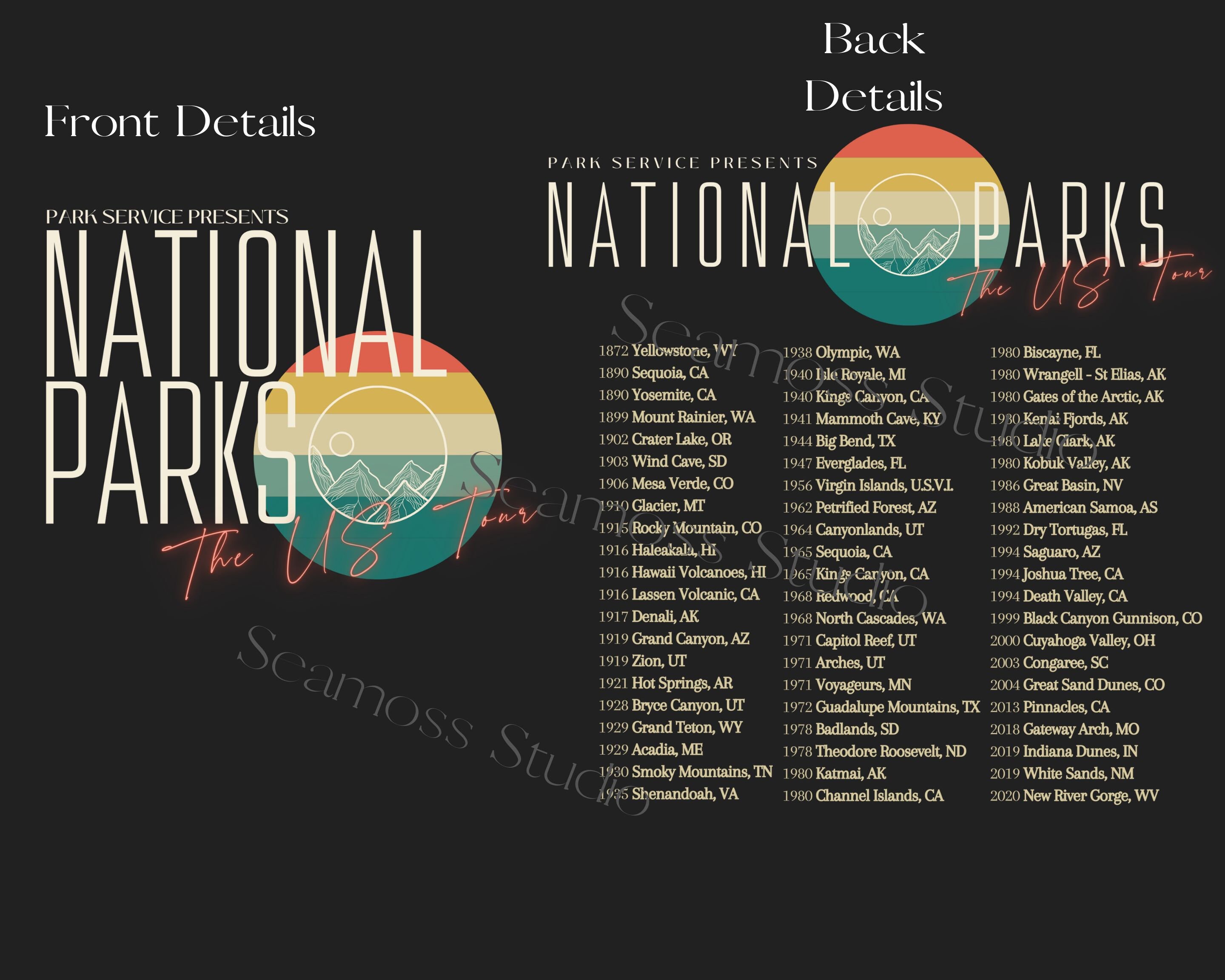 National Parks Concert Tour Retro Vintage Nostalgic Etsy