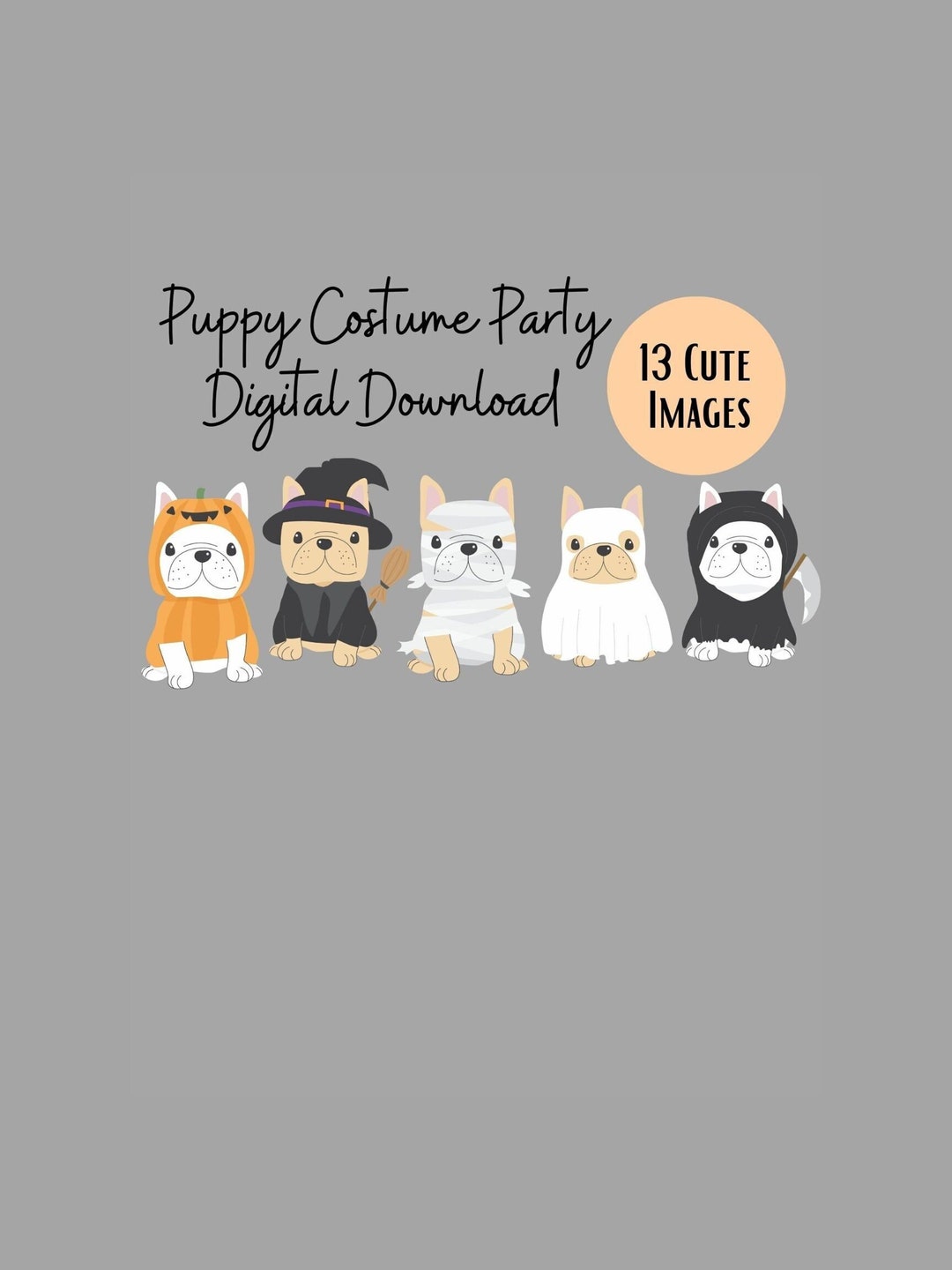Dog Halloween Costume Party Digital Print, Halloween Dog JPG, Happy
