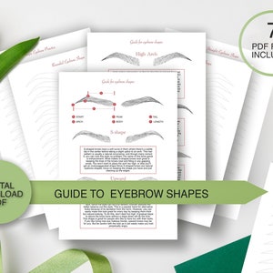 PDF 7 Theory and Practice Sheets |5 Pages of various Brow shapes , 2 pages of Theory | Microblading Practice