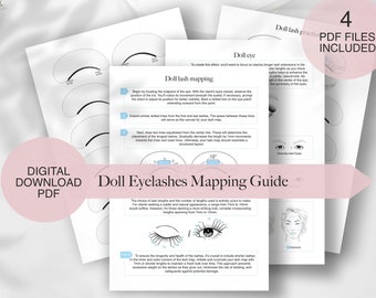 4 PDF sheets of Doll Lashes Mapping guide