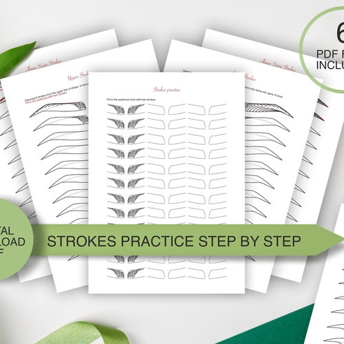 Eyebrow Practice Sheets 6 Pages of Eyebrows Strokes Practice - Etsy