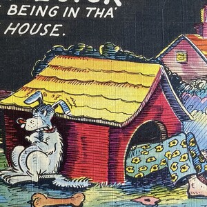 Le mal du pays * niche pour chien * humour * Thort * timbre oblitéré * 1952 * carte postale ancienne