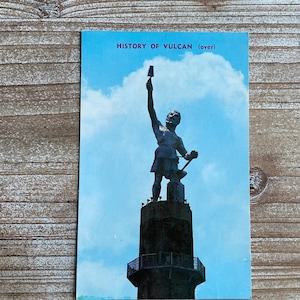 History of Vulcan, God of Metals, Statue, Vulcan Park, Red Mountain, Birmingham, Alabama, Unused, Vintage Postcard