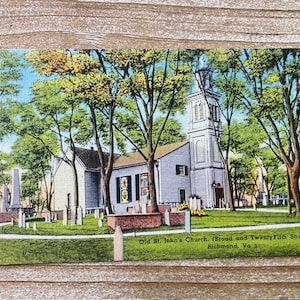 Carte postale Old St John's Church, Richmond, Virginie, inutilisé, vintage