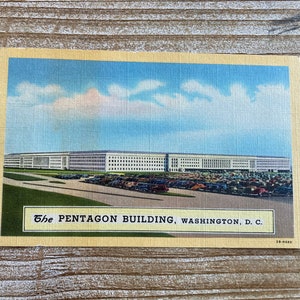 Carte postale vintage The Pentagon Building, Washington, D.C., Curteich, lin, jamais utilisé