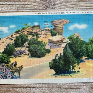 Camel Rock * Highway 285 * Santa Fe * Nouveau-Mexique * 1942 * Timbre oblitéré * Occasion * Carte postale vintage