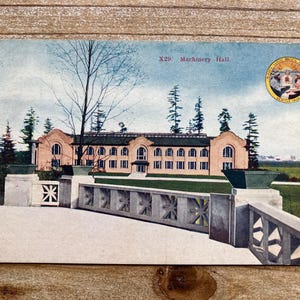 Machinery Hall, Alaska Yukon Pacific Exposition, Seattle, 1909, carte postale ancienne souvenir