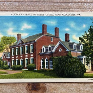 Maison en bois de Nellie Custis, près d'Alexandria, Virginie, , carte postale souvenir ancienne inutilisée