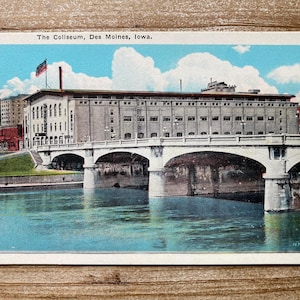 Le Coliseum, Des Moines, Iowa, carte postale souvenir ancienne, inutilisée