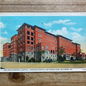 The Union Memorial Hospital, Johnston Hospital and Nurses Home, Baltimore, Maryland, 8 février 1933, timbre oblitéré, carte postale souvenir ancienne