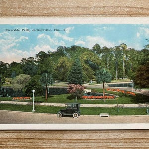 Riverside Park, Jacksonville, Floride, inutilisé, carte postale souvenir antique