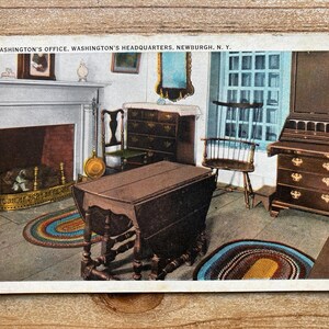 Bureau de Washington, siège de Washington, Newburgh, New York, inutilisé, carte postale souvenir antique